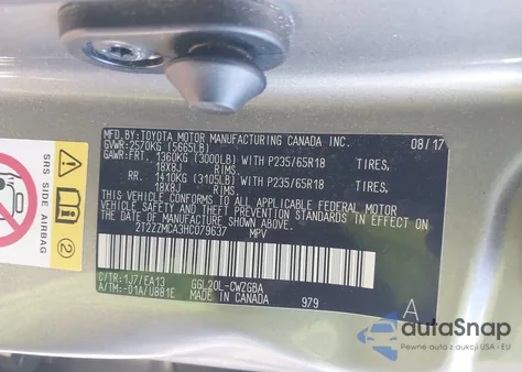 2017 Lexus Rx 350 from USA, damaged, VIN 2T2ZZMCA3HC079637